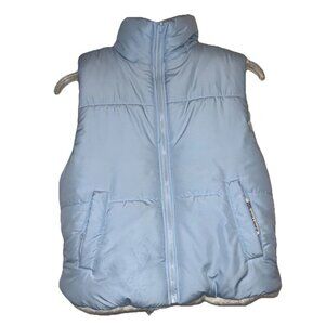 No Boundaries Women’s Light Blue & Sherpa Reversible Puffer Vest Sz XS(0-2) NEW